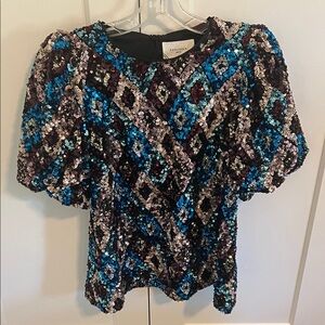 Tuckernuck POMANDER PLACE Multi Sequin Jada Blouse